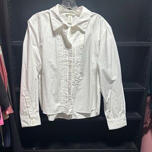 H&M White Crop Button down Shirt